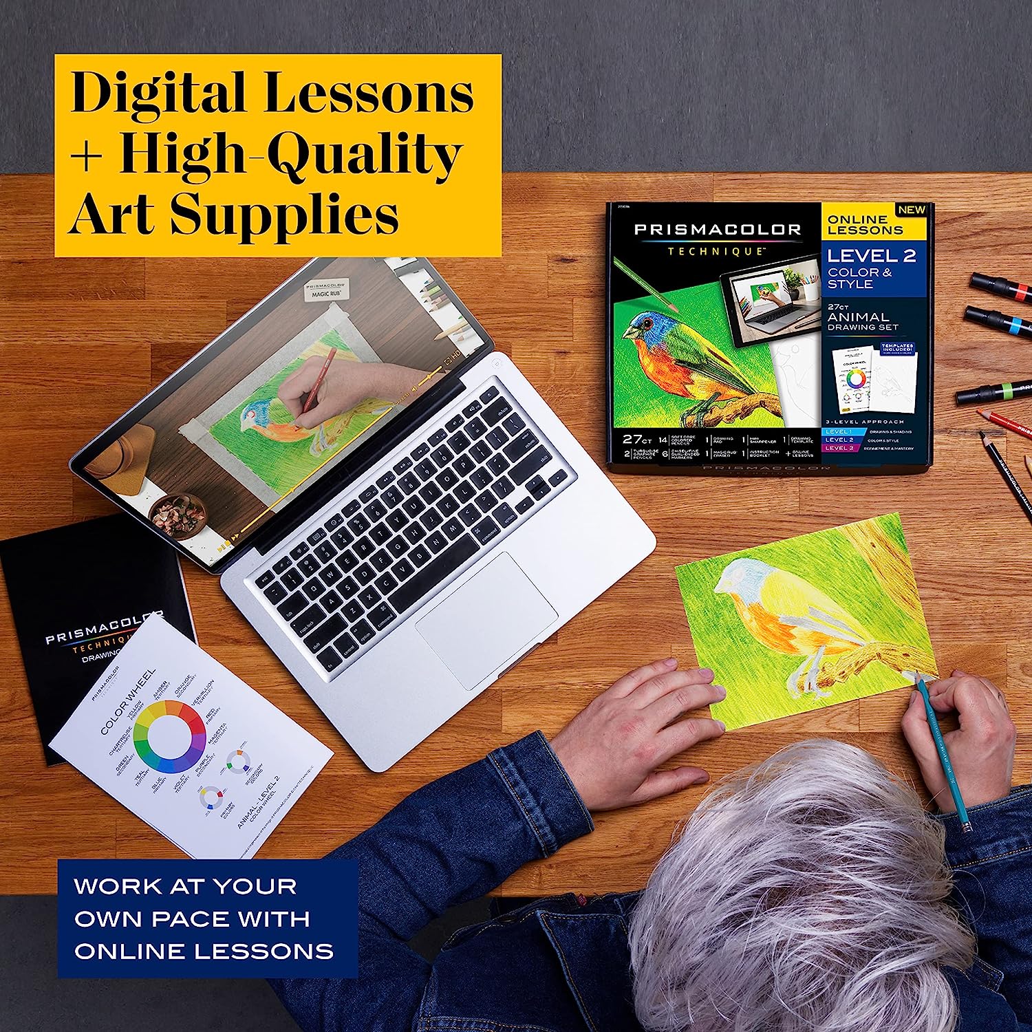 Prismacolor Technique, Art Supplies with Digital Art Lessons, Drawings Set, Level 1, How to Draw Animals with Colored Graphite Pencils, and More, Fox Drawing Lesson, 26 Count - Image 2